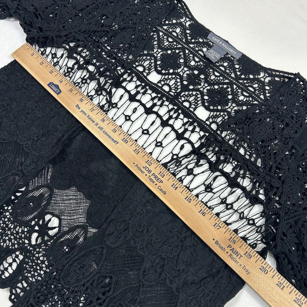 Kate & Mallory Crochet Shrug Top Open Front 3/4 Sleeve Gothic Romantic Victorian - Picture 7 of 12
